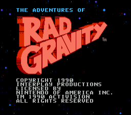 The Adventures of Rad Gravity title screenshot